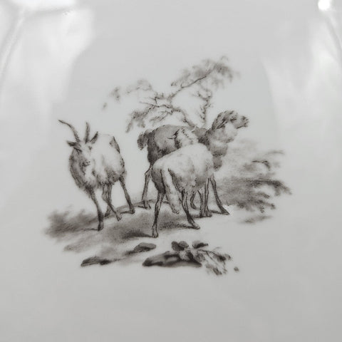 Bernardaud, Dinner Plates, Pastoral Collection in Grisaille Limoges
