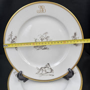 Bernardaud, Dinner Plates, Pastoral Collection in Grisaille Limoges