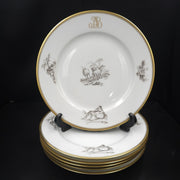 Bernardaud, Dinner Plates, Pastoral Collection in Grisaille Limoges