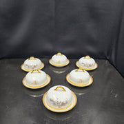 Bernardaud, Individual Butter Dishes, Pastoral Collection in Grisaille Limoges