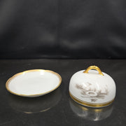 Bernardaud, Individual Butter Dishes, Pastoral Collection in Grisaille Limoges