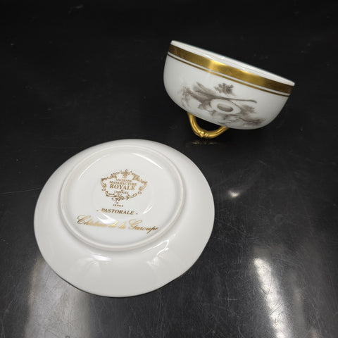 Bernardaud, Individual Butter Dishes, Pastoral Collection in Grisaille Limoges