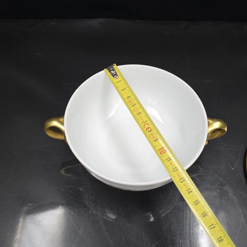 Bernardaud, Bouillon Bowls, Pastoral Collection in Grisaille Limoges