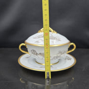 Bernardaud, Bouillon Bowls, Pastoral Collection in Grisaille Limoges
