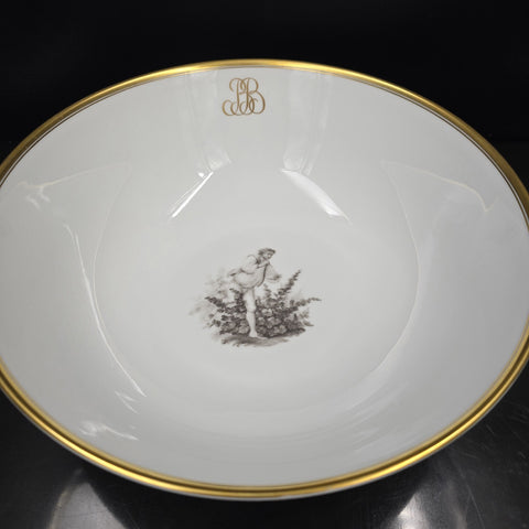 Bernardaud, Large Salad Bowl Pastorale Collection in Grisaille Limoges
