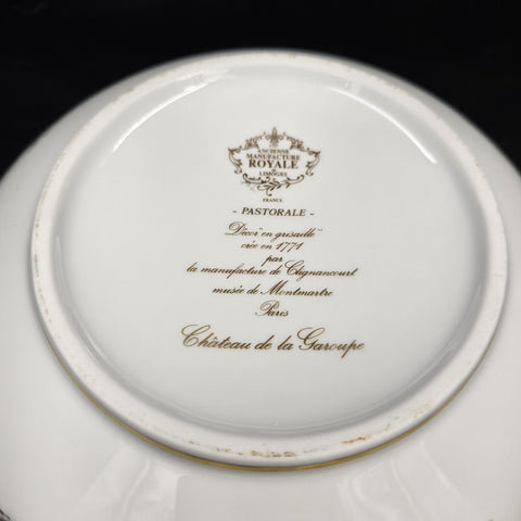 Bernardaud, Large Salad Bowl Pastorale Collection in Grisaille Limoges