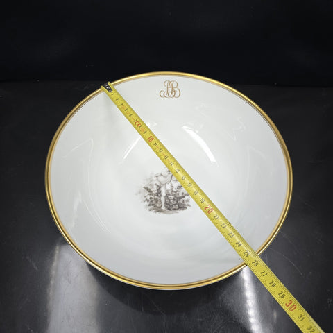 Bernardaud, Large Salad Bowl Pastorale Collection in Grisaille Limoges