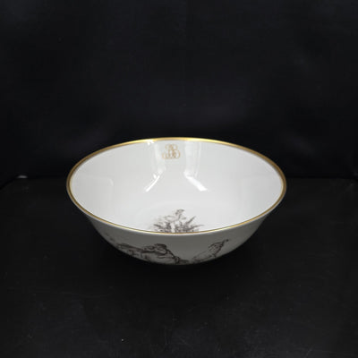 Bernardaud, Large Salad Bowl Pastorale Collection in Grisaille Limoges