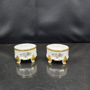 Bernardaud, Two Small Mustard Pots, Pastoral Collection in Grisaille Limoges