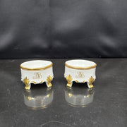Bernardaud, Two Small Mustard Pots, Pastoral Collection in Grisaille Limoges