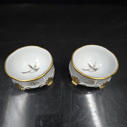Bernardaud, Two Small Mustard Pots, Pastoral Collection in Grisaille Limoges