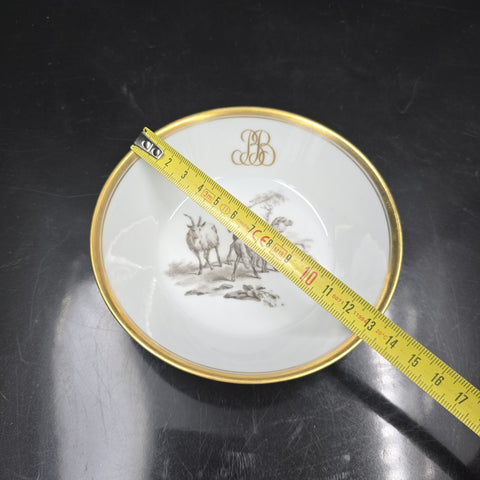 Bernardaud, Small Bowls, Pastoral Collection in Grisaille Limoges