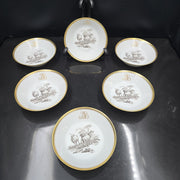 Bernardaud, Small Bowls, Pastoral Collection in Grisaille Limoges