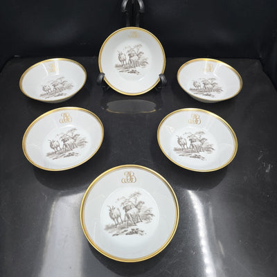Bernardaud, Small Bowls, Pastoral Collection in Grisaille Limoges