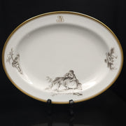 Bernardaud, Two Dishes 27.5cm×21.5cm, Pastoral Collection in Grisaille Limoges