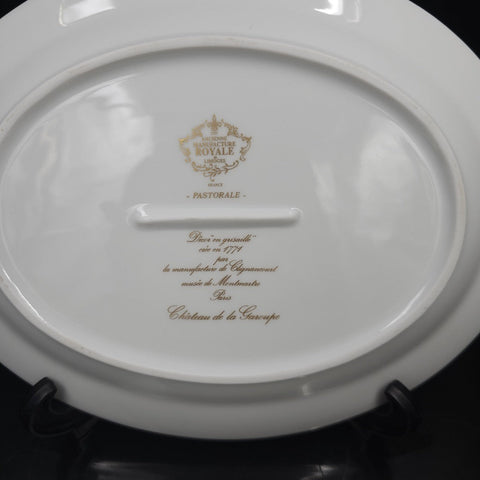 Bernardaud, Two Dishes 27.5cm×21.5cm, Pastoral Collection in Grisaille Limoges