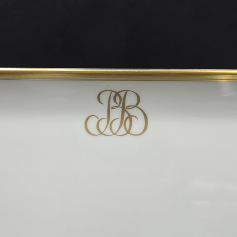 Bernardaud, Cake Dish, Pastoral Collection in Grisaille Limoges