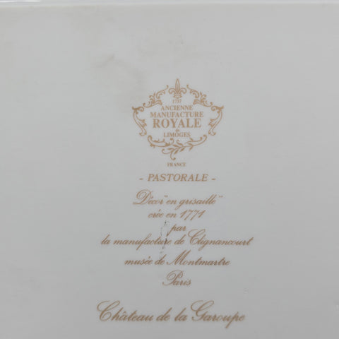 Bernardaud, Cake Dish, Pastoral Collection in Grisaille Limoges