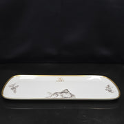 Bernardaud, Cake Dish, Pastoral Collection in Grisaille Limoges