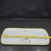 Bernardaud, Cake Dish, Pastoral Collection in Grisaille Limoges