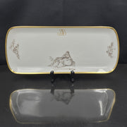 Bernardaud, Cake Dish, Pastoral Collection in Grisaille Limoges