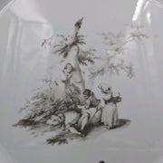 Bernardaud, Pie Dish, Pastoral Collection in Grisaille Limoges