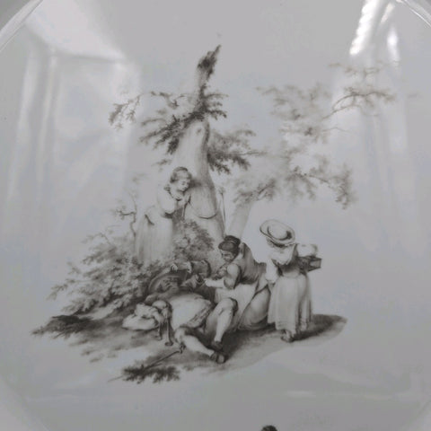 Bernardaud, Pie Dish, Pastoral Collection in Grisaille Limoges