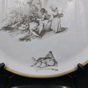 Bernardaud, Pie Dish, Pastoral Collection in Grisaille Limoges