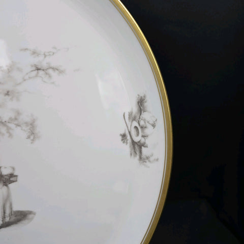 Bernardaud, Pie Dish, Pastoral Collection in Grisaille Limoges