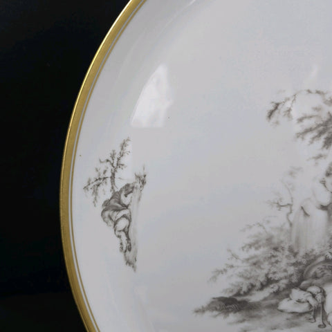 Bernardaud, Pie Dish, Pastoral Collection in Grisaille Limoges
