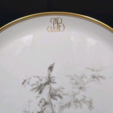 Bernardaud, Pie Dish, Pastoral Collection in Grisaille Limoges