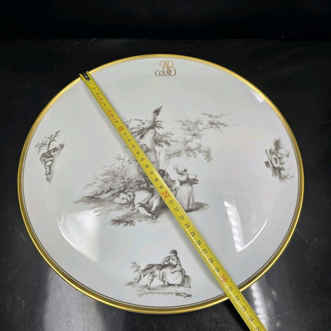 Bernardaud, Pie Dish, Pastoral Collection in Grisaille Limoges