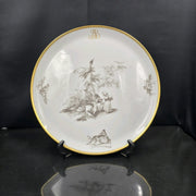 Bernardaud, Pie Dish, Pastoral Collection in Grisaille Limoges