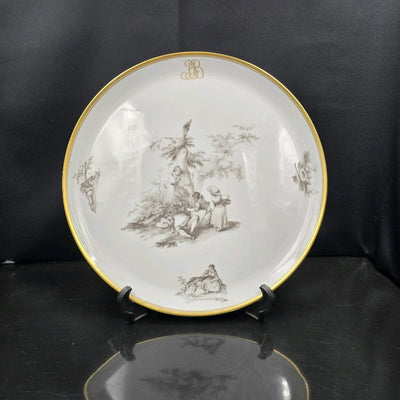 Bernardaud, Pie Dish, Pastoral Collection in Grisaille Limoges