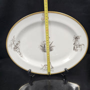 Bernardaud, Plat De Service 33.5×27cm Collection Pastorale En Grisaille Limoges