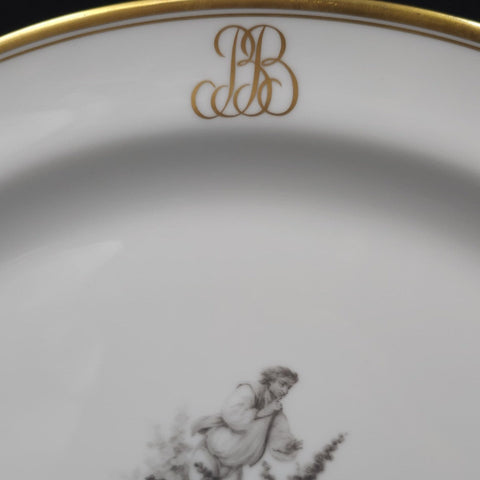 Bernardaud, Plat De Service 33.5×27cm Collection Pastorale En Grisaille Limoges