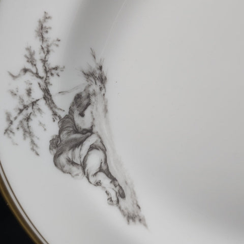 Bernardaud, Plat De Service 33.5×27cm Collection Pastorale En Grisaille Limoges