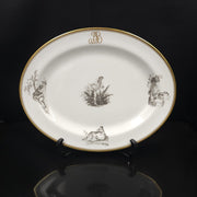Bernardaud, Plat De Service 33.5×27cm Collection Pastorale En Grisaille Limoges