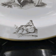 Bernardaud, Large Serving Platter 39×33cm, Pastorale Collection in Grisaille Limoges
