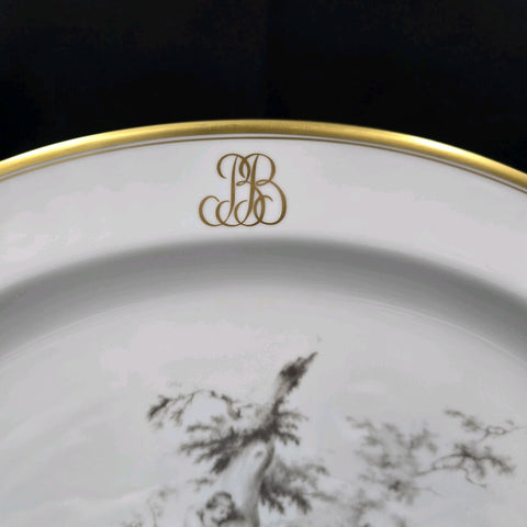 Bernardaud, Large Serving Platter 39×33cm, Pastorale Collection in Grisaille Limoges