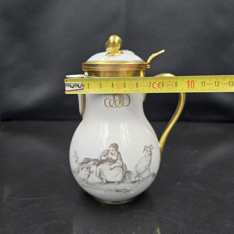 Bernardaud, Milk Jug, Pastoral Collection in Grisaille Limoges