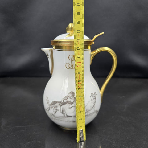 Bernardaud, Milk Jug, Pastoral Collection in Grisaille Limoges