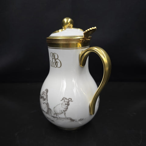 Bernardaud, Milk Jug, Pastoral Collection in Grisaille Limoges