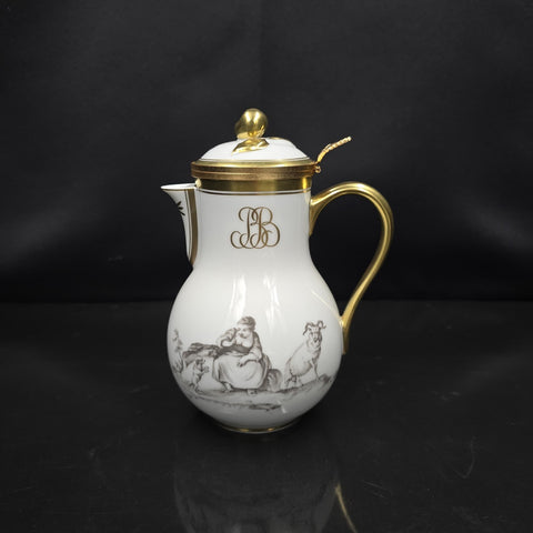 Bernardaud, Milk Jug, Pastoral Collection in Grisaille Limoges