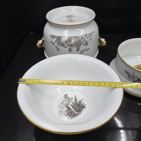 Bernardaud, Rare Cooler Collection: Pastorale En Grisaille, Limoges