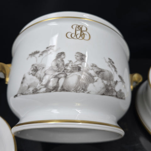 Bernardaud, Rare Cooler Collection: Pastorale En Grisaille, Limoges