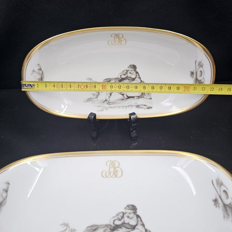 Bernardaud, Deux Raviers, Collection Pastorale En Grisaille Limoges