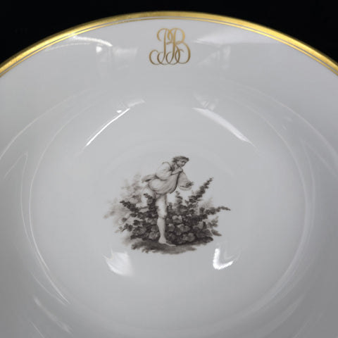 Bernardaud, Pastoral Collection Salad Bowl in Grisaille Limoges