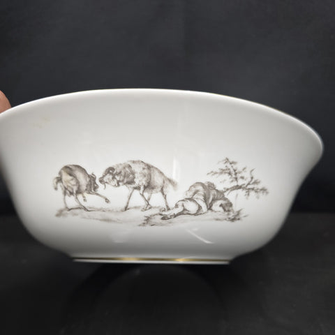 Bernardaud, Pastoral Collection Salad Bowl in Grisaille Limoges