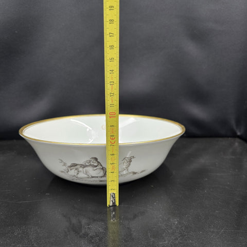 Bernardaud, Pastoral Collection Salad Bowl in Grisaille Limoges
